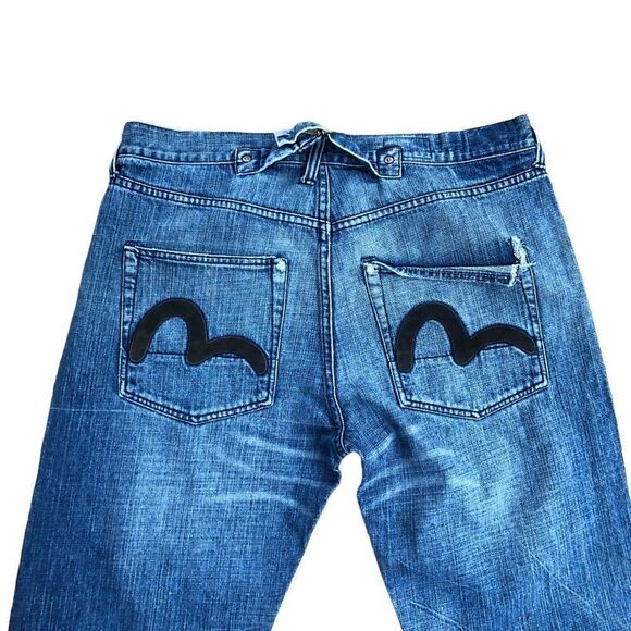RARE Harris Tweed X Evisu Embroidered Jeans Size 36 - Picture 12 of 16